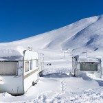 Trailers Buried in Wintery Snow