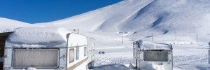 Trailers Buried in Wintery Snow